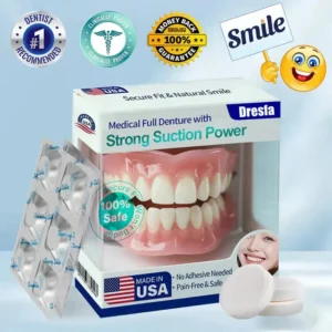 🔥Limited Time 50% OFF： 2nd ltem 60% Off🔥Dresfa® Medical Full Denture with Strong Suction ✅ Made and Shipped from the USA🍀